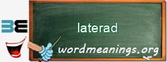 WordMeaning blackboard for laterad